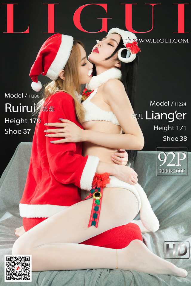 Ligui丽柜 – 2020.12.23《双生花-圣诞激情》蕊蕊&凉儿[93P129M]-365学习资料